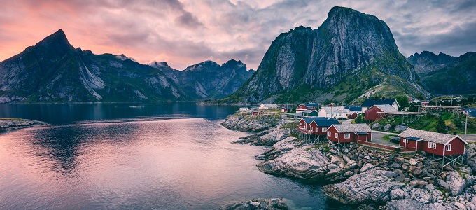 The-Norwegian fjords during the evening