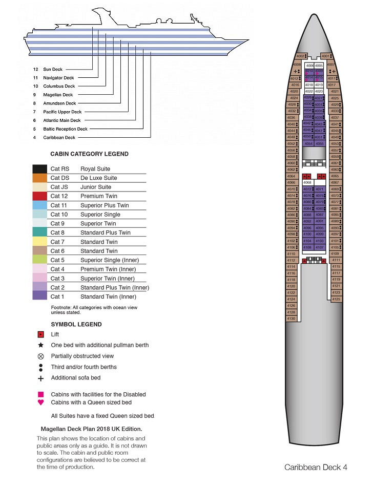 Deck Plan of Caribbean Deck 4