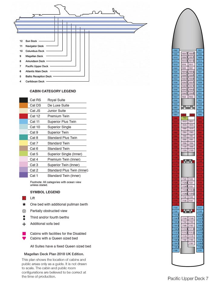Deck Plan of Pacific Upper Deck 7