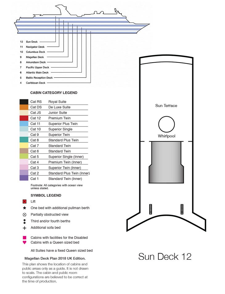 Deck Plan of Sun Deck 12